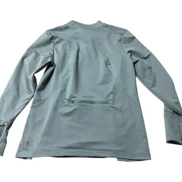 Athleta Whistler Quarter Zip Thumbhole Pullover Women's XL Green Athletic Top - Picture 4 of 9